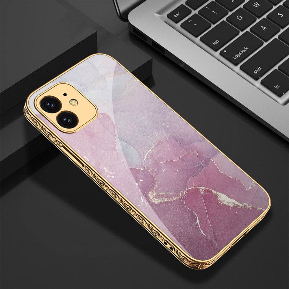 iPhone 11 Cover - Mystic Marble Series - Premium Electroplated Shutterproof Case Soft Silicon Borders Case - Futurestore.pk
