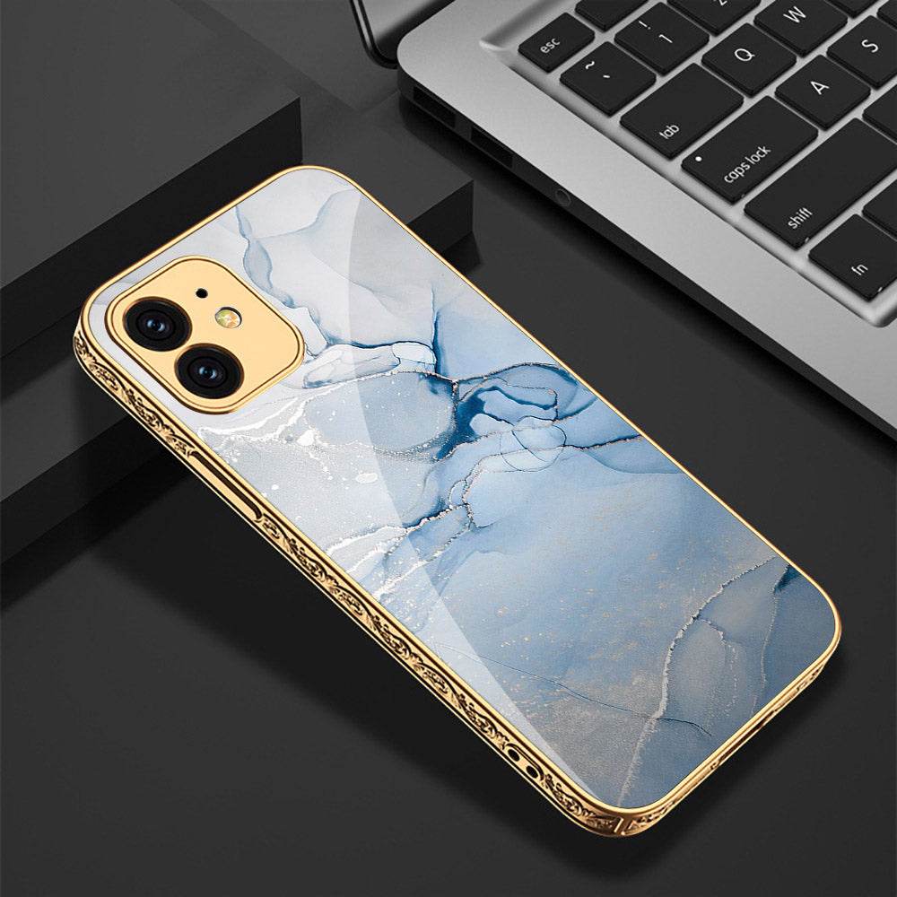 iPhone 11 Cover - Mystic Marble Series - Premium Electroplated Shutterproof Case Soft Silicon Borders Case - Futurestore.pk