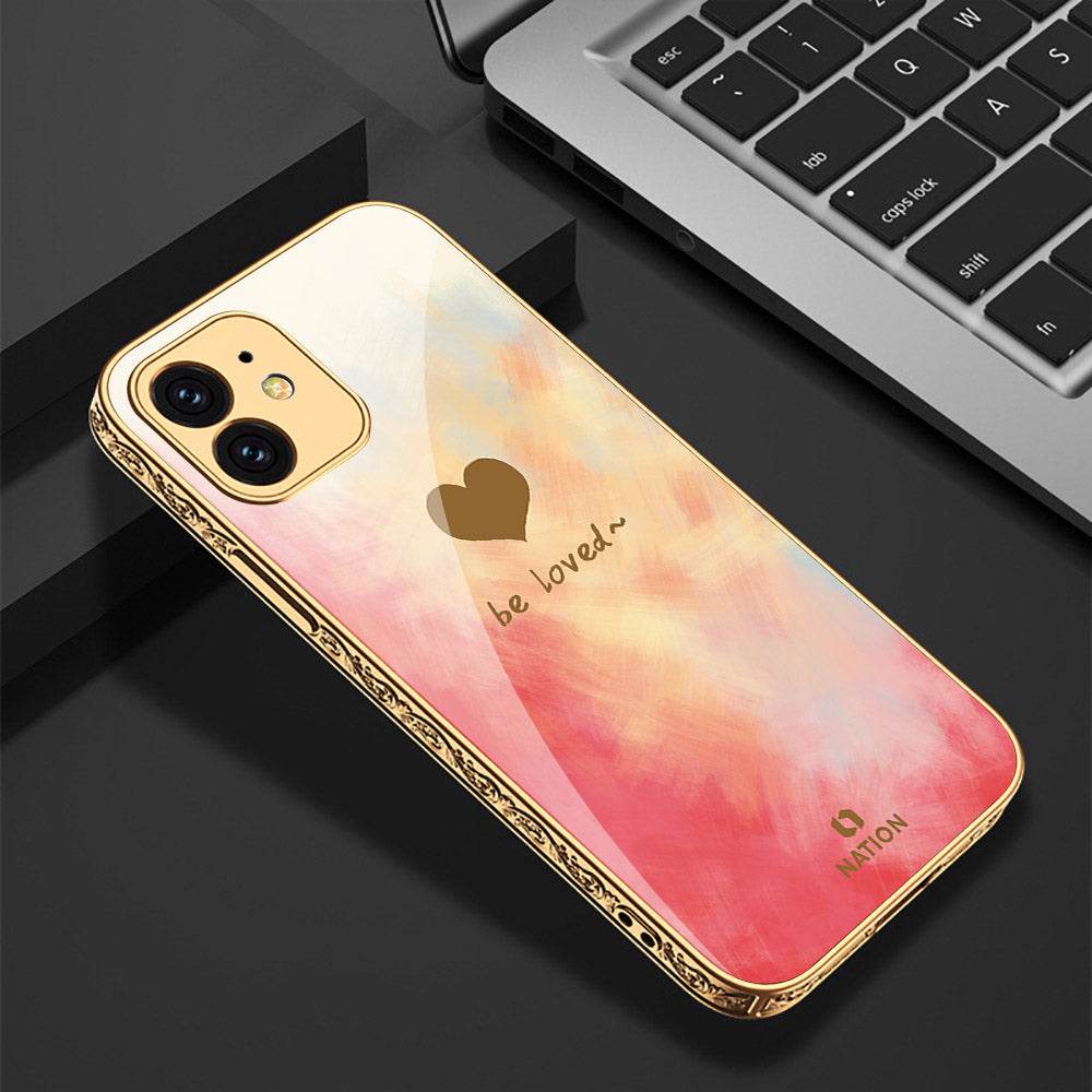iPhone 11 Cover - Onation Heart Series - Premium Electroplated Shutterproof Case Soft Silicon Borders Case - Futurestore.pk
