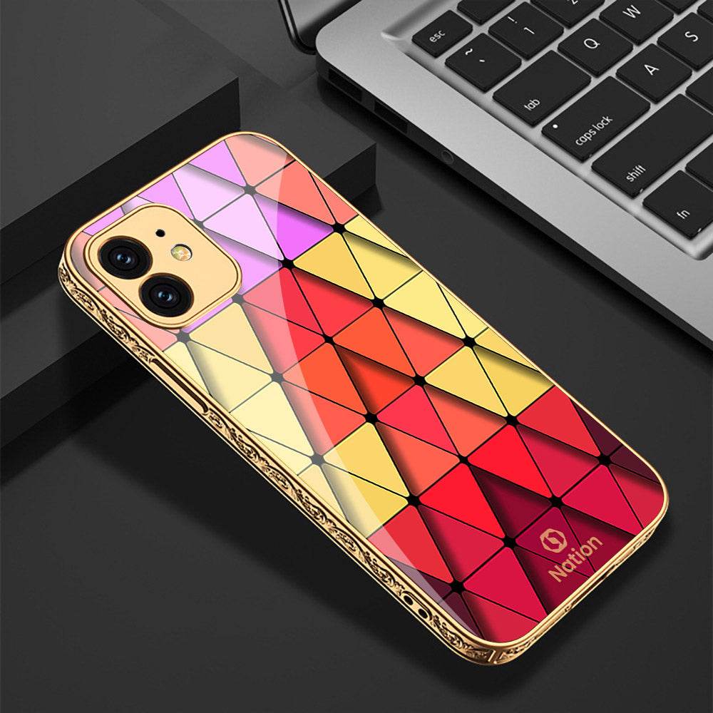 iPhone 11 Cover - Onation Pyramid Series - Premium Electroplated Shutterproof Case Soft Silicon Borders Case - Futurestore.pk
