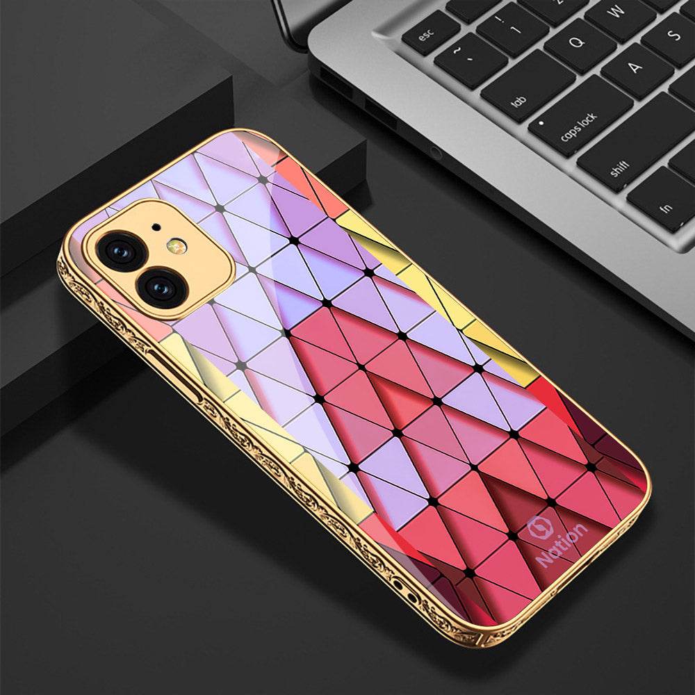 iPhone 11 Cover - Onation Pyramid Series - Premium Electroplated Shutterproof Case Soft Silicon Borders Case - Futurestore.pk