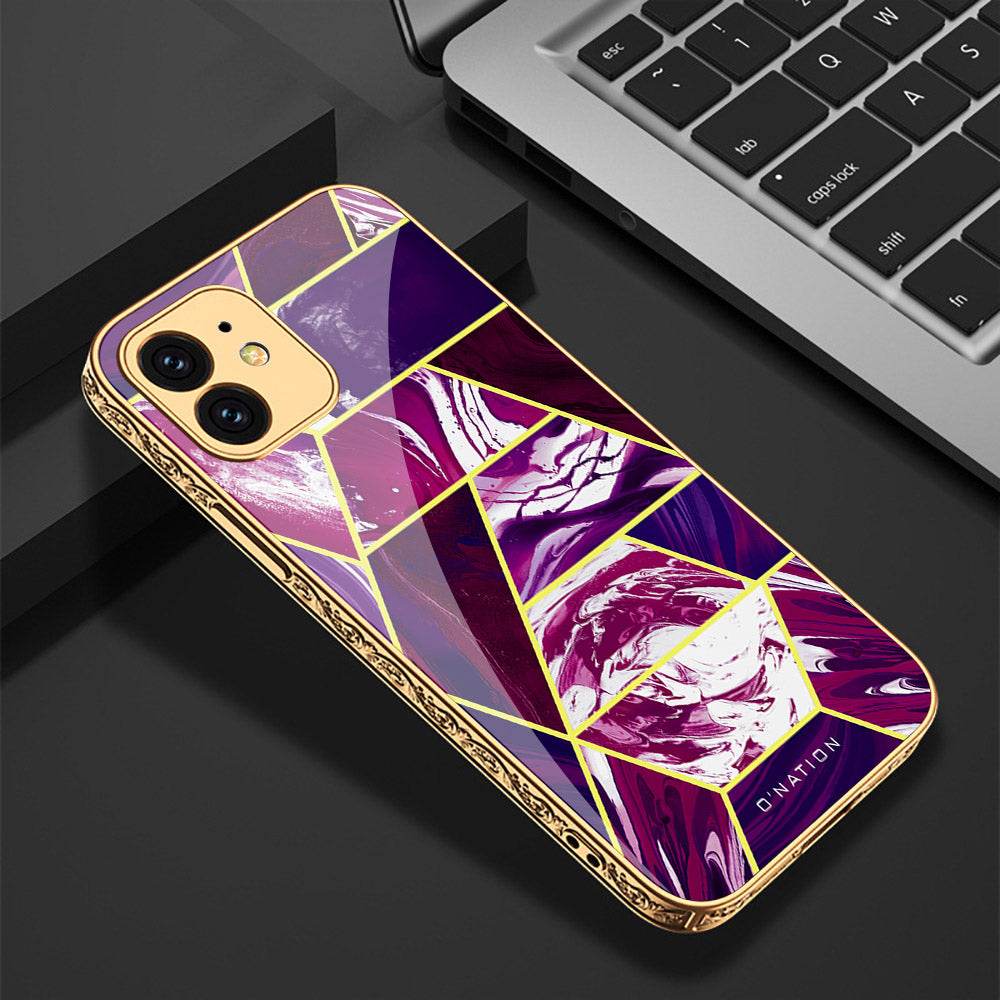 iPhone 11 Cover - O'Nation Shades of Marble Series - Premium Electroplated Shutterproof Case Soft Silicon Borders Case