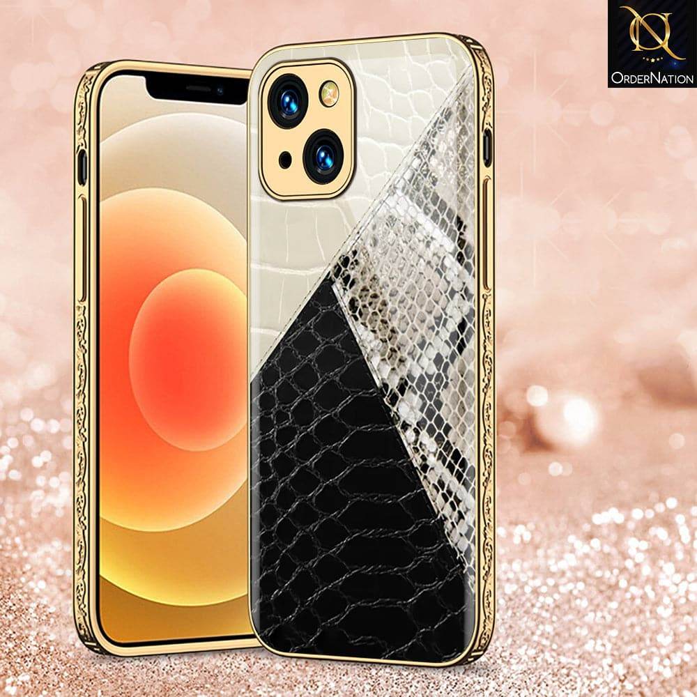 iPhone 13 Cover - Printed Skins Series - HQ Ultra Shine Premium Infinity Glass Soft Silicon Borders Case Premium Electroplated Glass Soft Case Design1