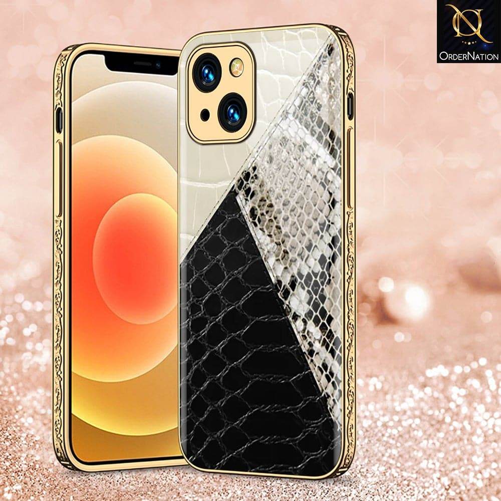 iPhone 13 Cover - Pnted Skins Series - D125 - Premium Elriectroplated Infinity Ultra Shine Glass Soft Silicon Borders Case ( Fast Delivery ) Design1