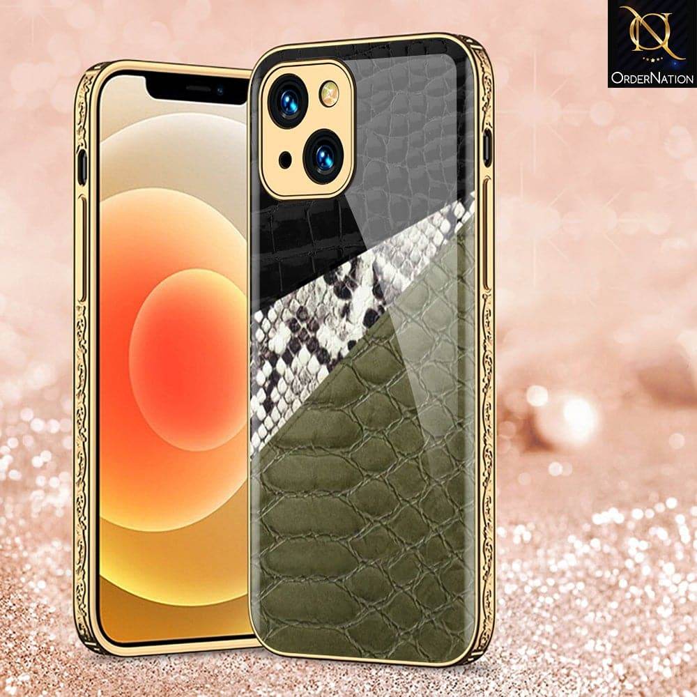 iPhone 13 Cover - Printed Skins Series - D41 - Premium Electroplated Infinity Ultra Shine Glass Soft Silicon Borders Case ( Fast Delivery ) Design2 G58