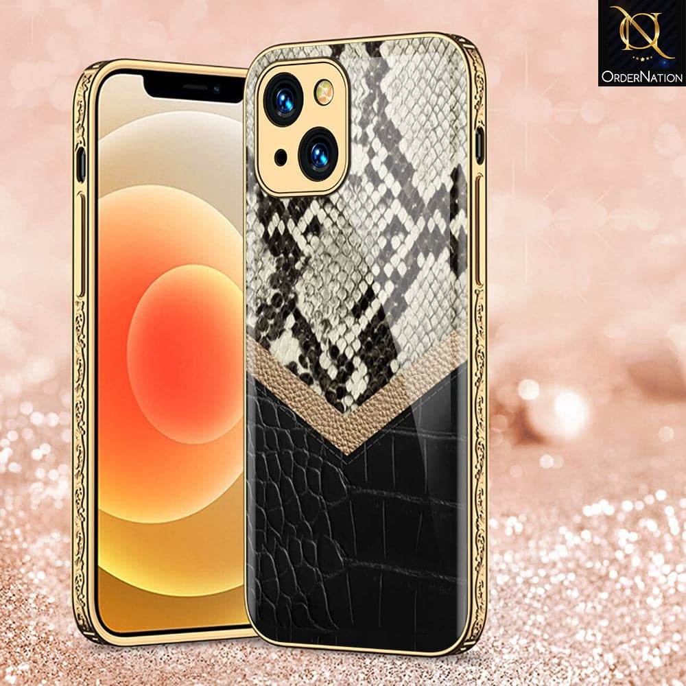iPhone 13 Cover - Printed Skins Series - HQ Ultra Shine Premium Infinity Glass Soft Silicon Borders Case Premium Electroplated Glass Soft Case Design3