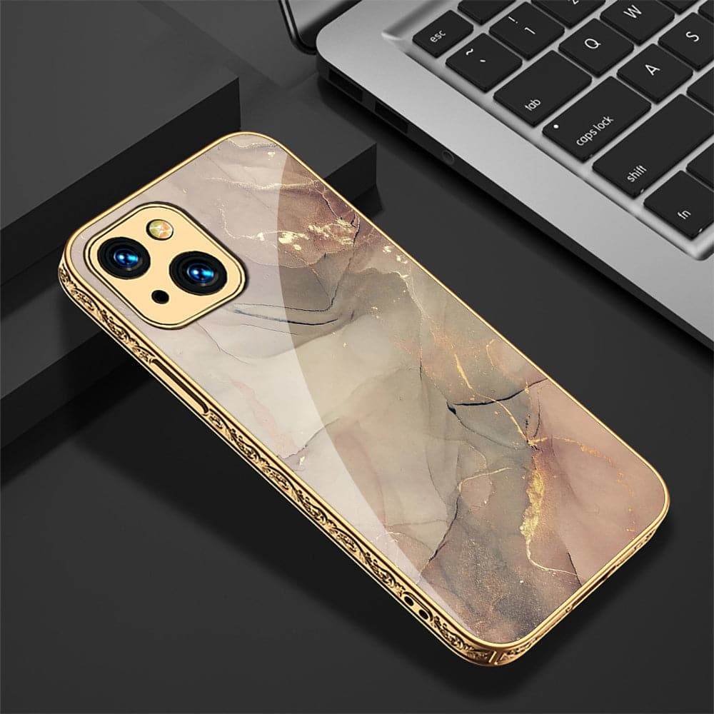 iPhone 13 Cover - Mystic Marble Series - HQ Ultra Shine Premium Infinity Glass Soft Silicon Borders Case