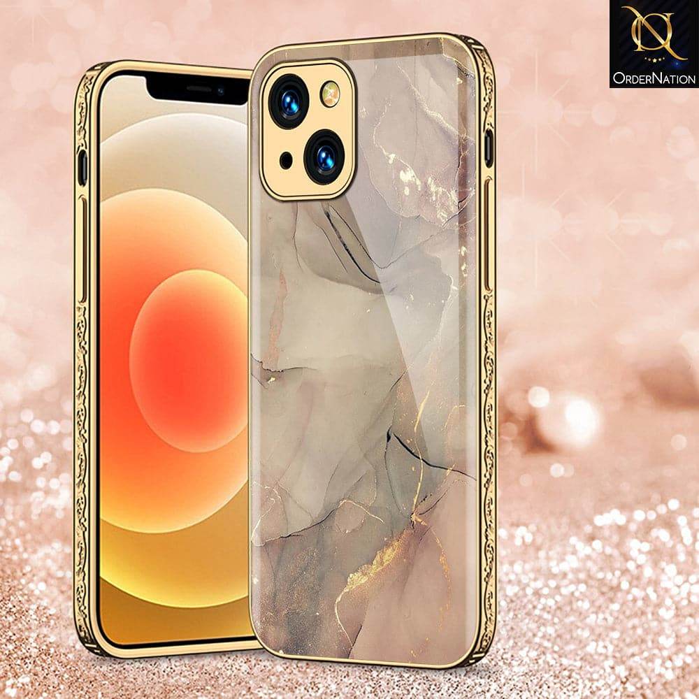 iPhone 13 Cover - Mystic Marble Series - HQ Ultra Shine Premium Infinity Glass Soft Silicon Borders Case Premium Electroplated Glass Soft Case Design2