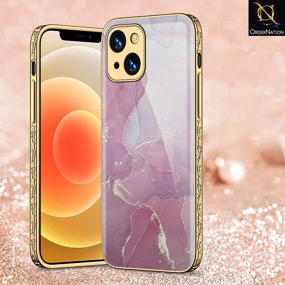 iPhone 13 Cover - Mystic Marble Series - HQ Ultra Shine Premium Infinity Glass Soft Silicon Borders Case Premium Electroplated Glass Soft Case Design5