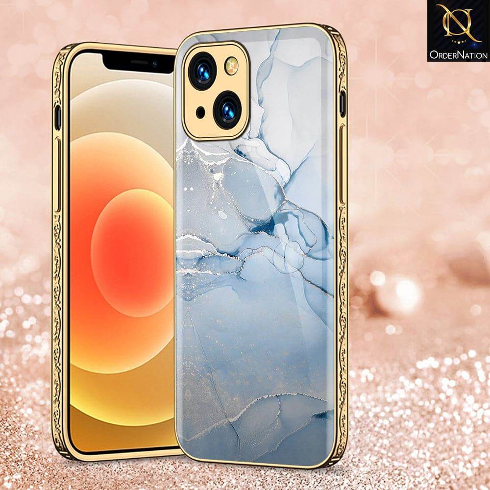 iPhone 13 Cover - Mystic Marble Series - HQ Ultra Shine Premium Infinity Glass Soft Silicon Borders Case Premium Electroplated Glass Soft Case Design6