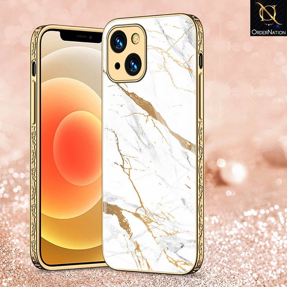 iPhone 13 Cover - Mystic Marble Series - HQ Ultra Shine Premium Infinity Glass Soft Silicon Borders Case Premium Electroplated Glass Soft Case Design7