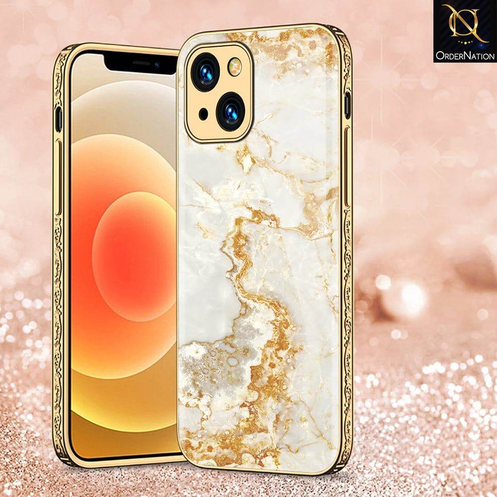 iPhone 13 Cover - Mystic Marble Series - HQ Ultra Shine Premium Infinity Glass Soft Silicon Borders Case Premium Electroplated Glass Soft Case Design8