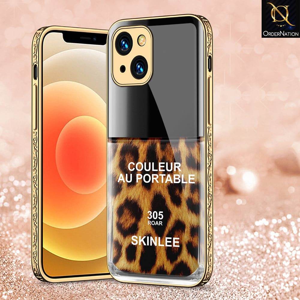iPhone 13 Cover - Couleur Au Portable Series Series - HQ Ultra Shine Premium Infinity Glass Soft Silicon Borders Case Premium Electroplated Glass Soft Case Design2