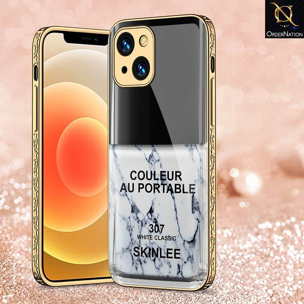 iPhone 13 Cover - Couleur Au Portable Series Series - HQ Ultra Shine Premium Infinity Glass Soft Silicon Borders Case Premium Electroplated Glass Soft Case Design3