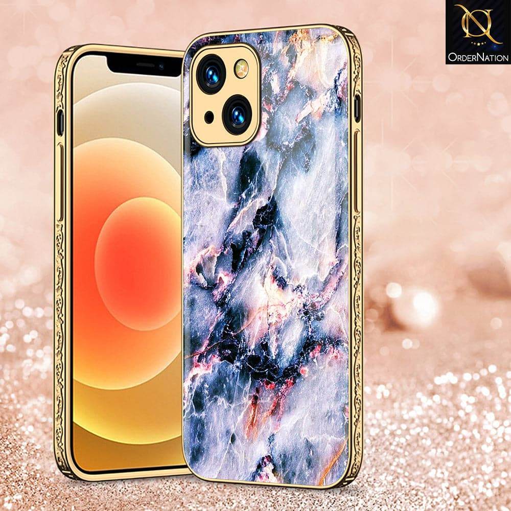 iPhone 13 Cover - Colorful Marble Series - HQ Ultra Shine Premium Infinity Glass Soft Silicon Borders Case Premium Electroplated Glass Soft Case Design1