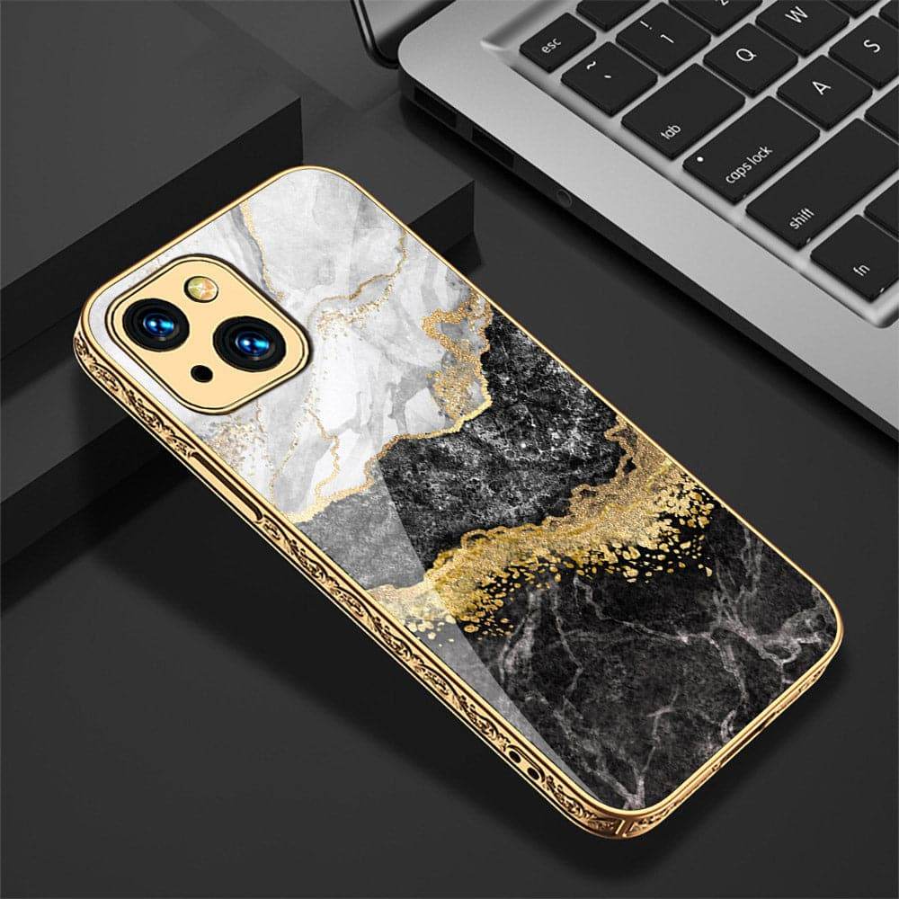 iPhone 13 Cover - Colorful Marble Series - HQ Ultra Shine Premium Infinity Glass Soft Silicon Borders Case