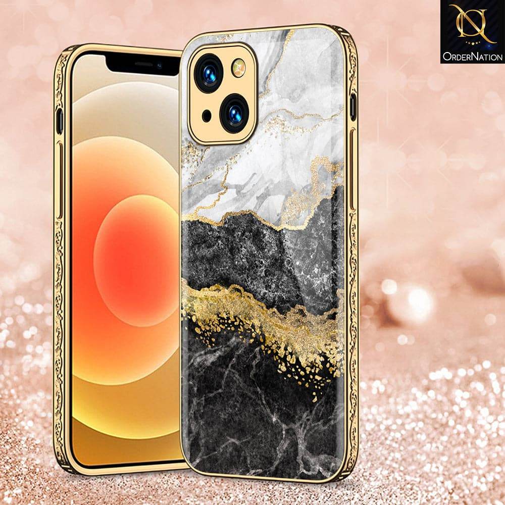 iPhone 13 Cover - Colorful Marble Series - HQ Ultra Shine Premium Infinity Glass Soft Silicon Borders Case Premium Electroplated Glass Soft Case Design2