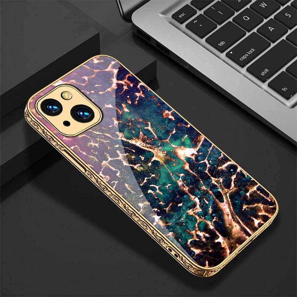iPhone 13 Cover - Colorful Marble Series - HQ Ultra Shine Premium Infinity Glass Soft Silicon Borders Case