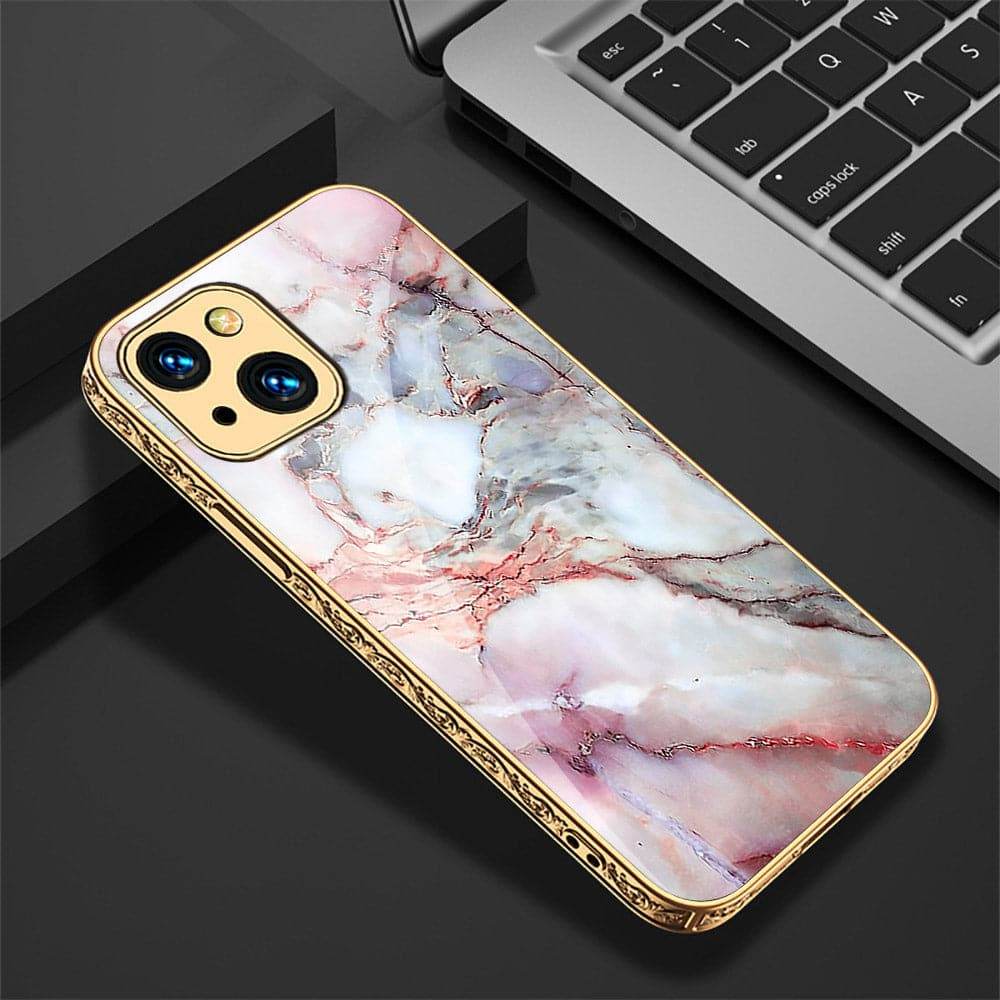 iPhone 13 Cover - Colorful Marble Series - HQ Ultra Shine Premium Infinity Glass Soft Silicon Borders Case