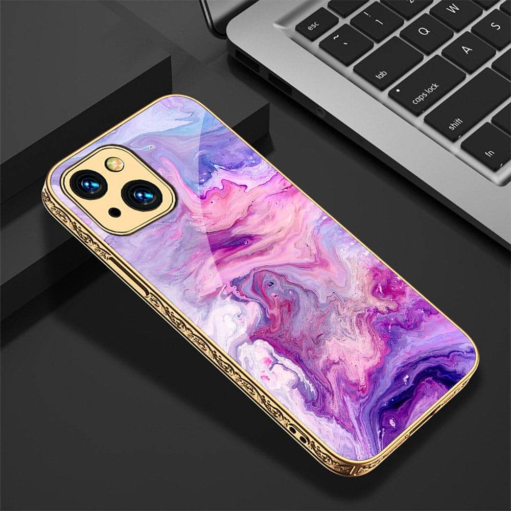 iPhone 13 Cover - Colorful Marble Series - HQ Ultra Shine Premium Infinity Glass Soft Silicon Borders Case