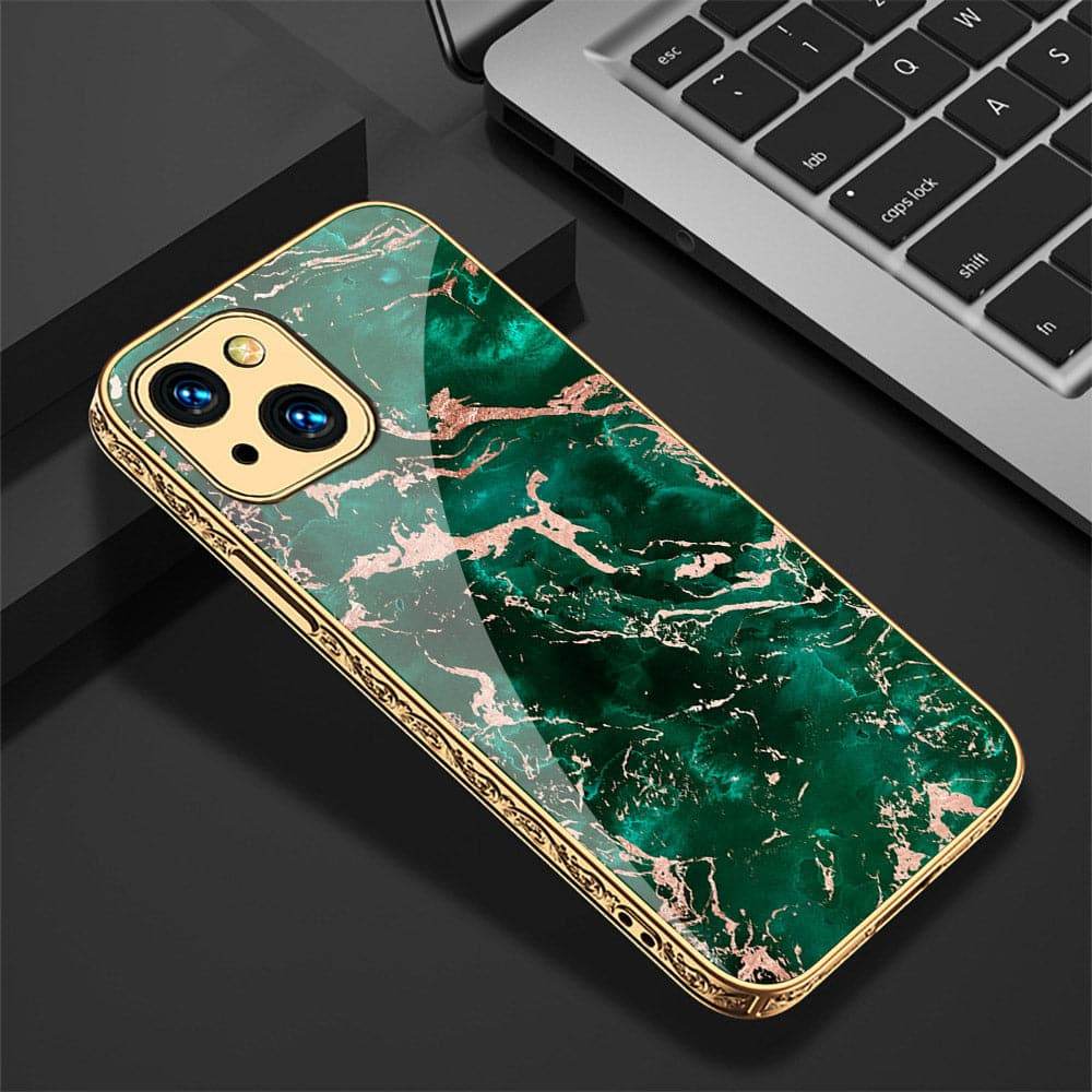 iPhone 13 Cover - Colorful Marble Series - HQ Ultra Shine Premium Infinity Glass Soft Silicon Borders Case
