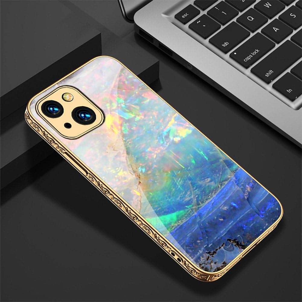 iPhone 13 Cover - Colorful Marble Series - HQ Ultra Shine Premium Infinity Glass Soft Silicon Borders Case