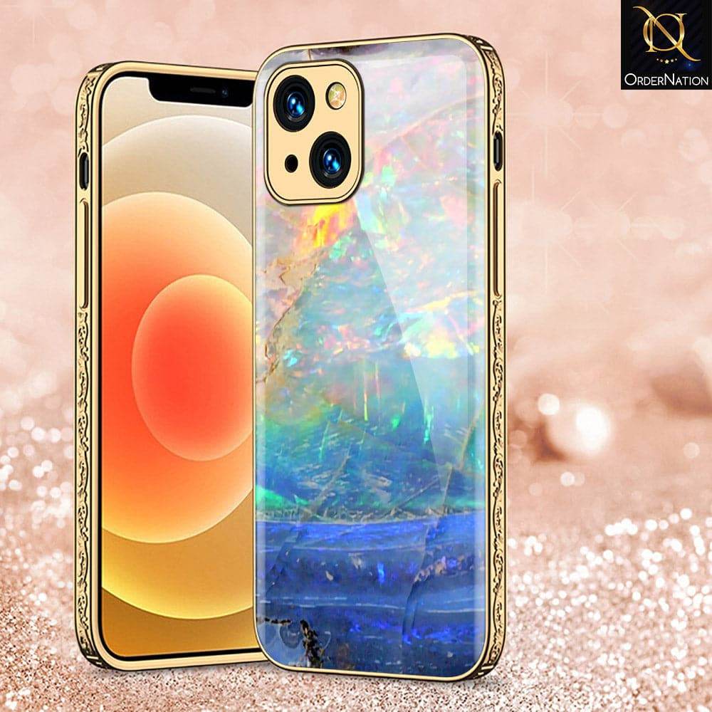 iPhone 13 Cover - Colorful Marble Series - HQ Ultra Shine Premium Infinity Glass Soft Silicon Borders Case Premium Electroplated Glass Soft Case Design8