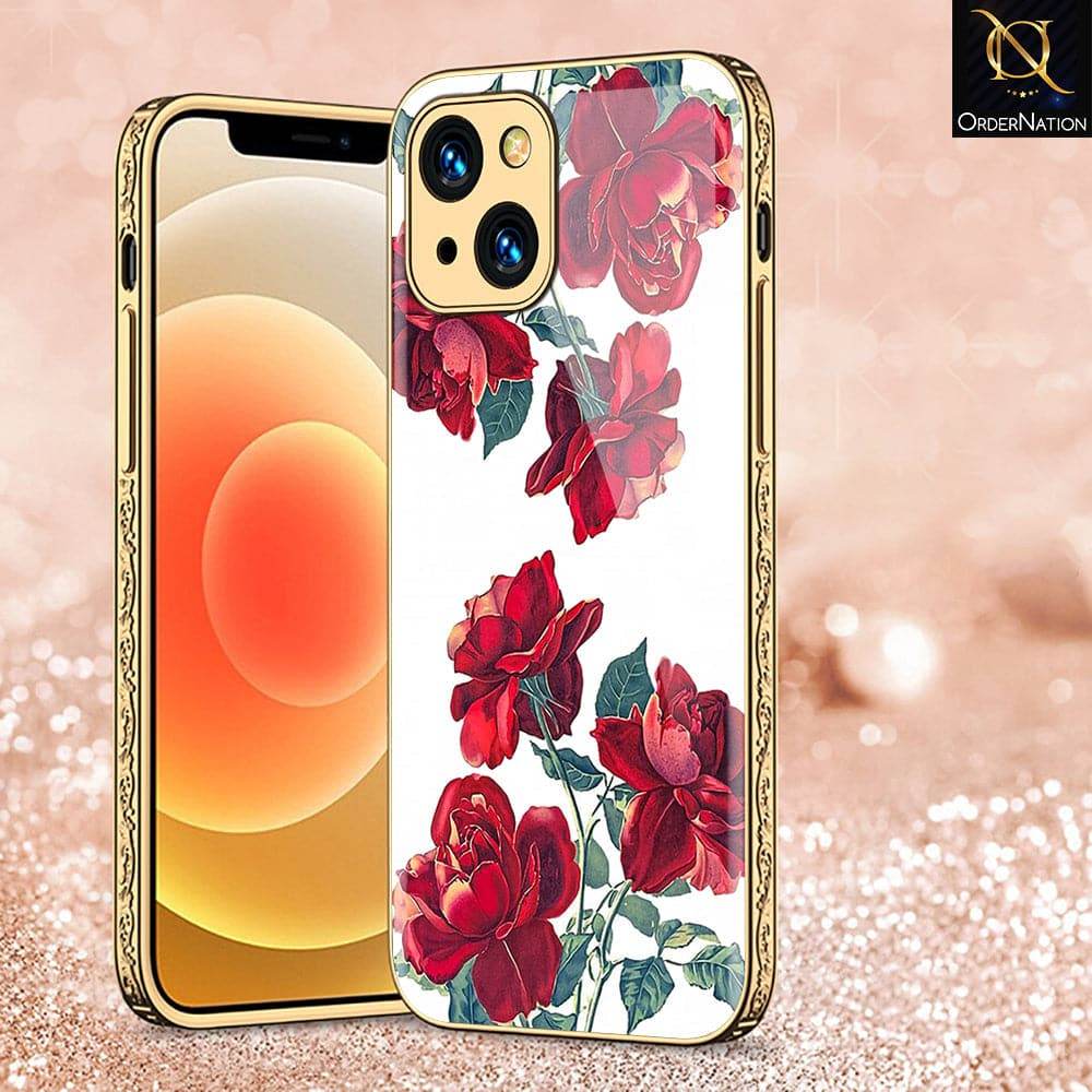 iPhone 13 Cover - Floral Series 2 - HQ Ultra Shine Premium Infinity Glass Soft Silicon Borders Case - Futurestore.pk