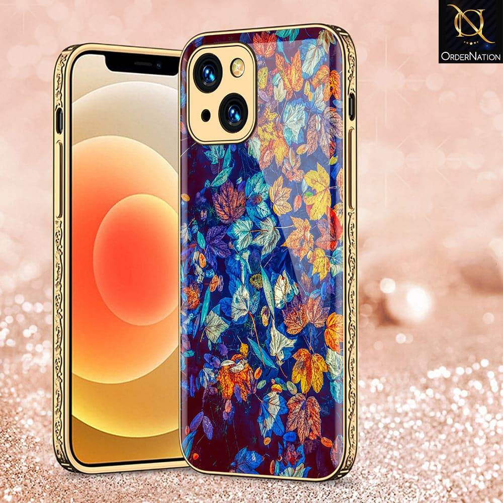 iPhone 13 Cover - Floral Series 2 - HQ Ultra Shine Premium Infinity Glass Soft Silicon Borders Case - Futurestore.pk