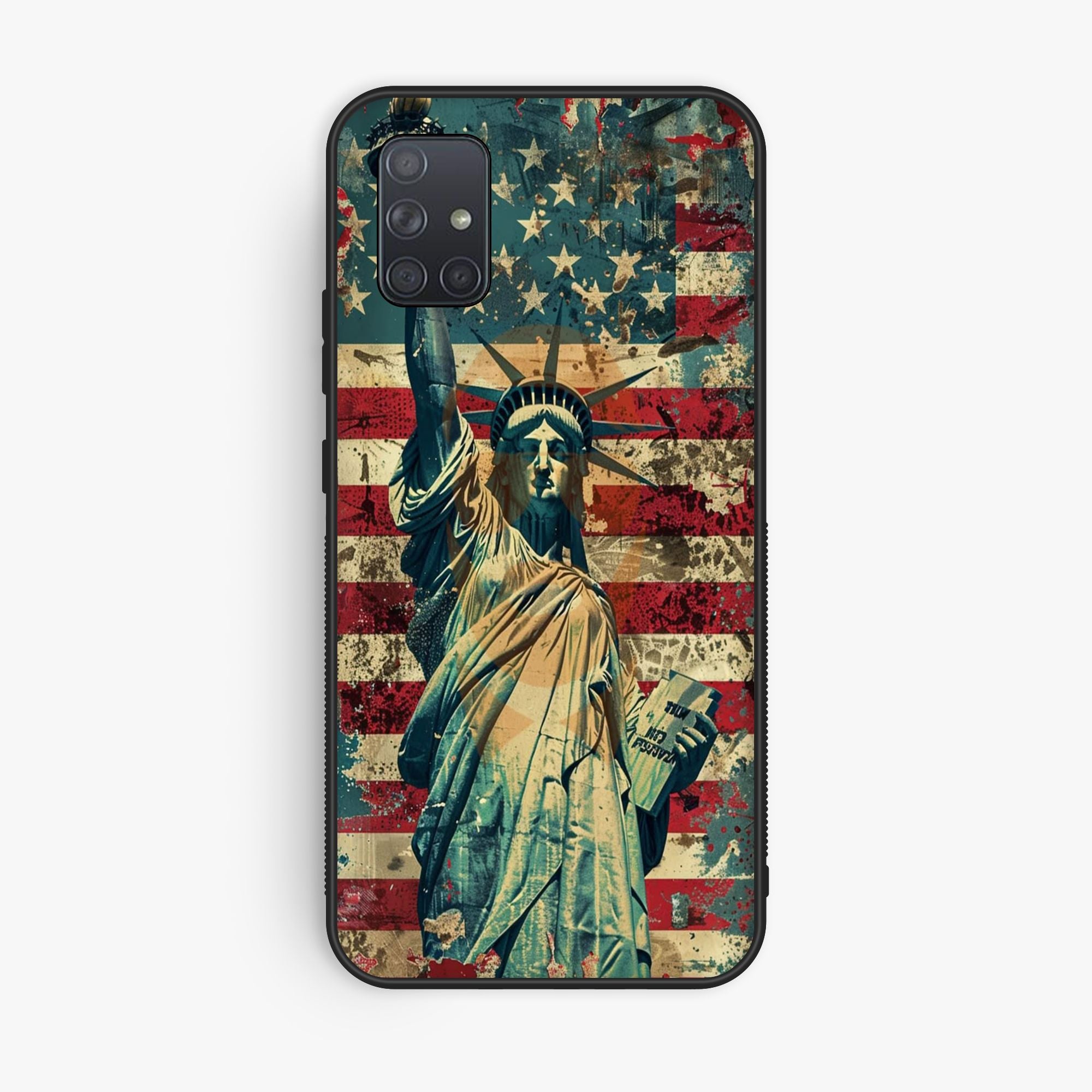 Samsung Galaxy A71 The Statue Of Liberty On Premium Metal Printed Soft Bumper Shock Proof Case