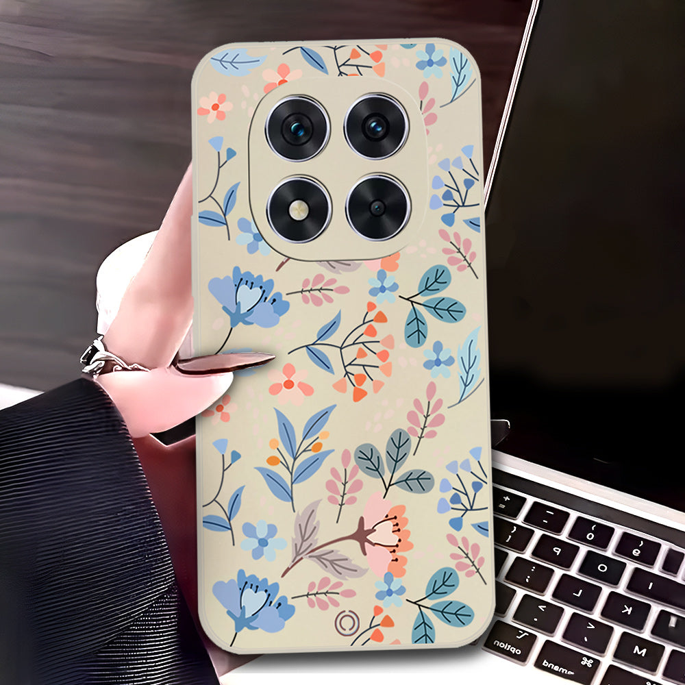 Xiaomi Redmi Note 14 Pro Plus 5G Cover - Offwhite - D2 - ONation Floral Series - HQ Liquid Silicone Soft Case