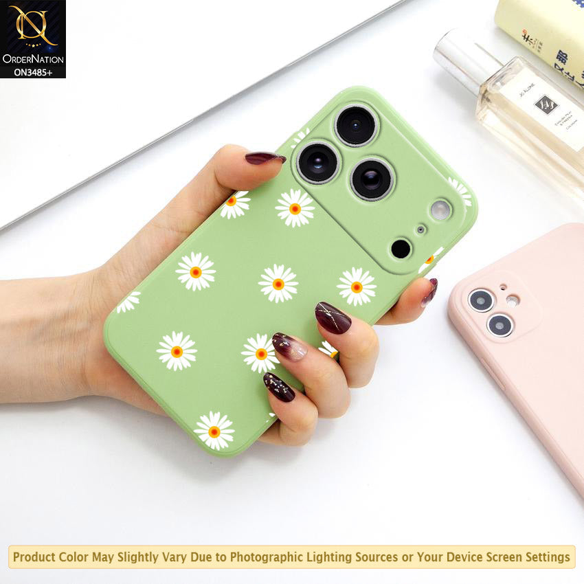 iPhone 17 Pro Max Cover - ONation Daisy Series - HQ Liquid Silicone Elegant Colors Camera Protection Soft Case
