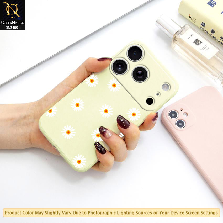 iPhone 17 Pro Max Cover - ONation Daisy Series - HQ Liquid Silicone Elegant Colors Camera Protection Soft Case