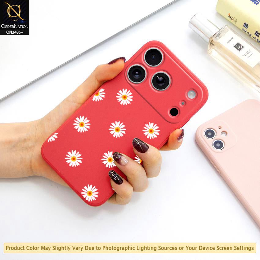 iPhone 17 Pro Max Cover - ONation Daisy Series - HQ Liquid Silicone Elegant Colors Camera Protection Soft Case