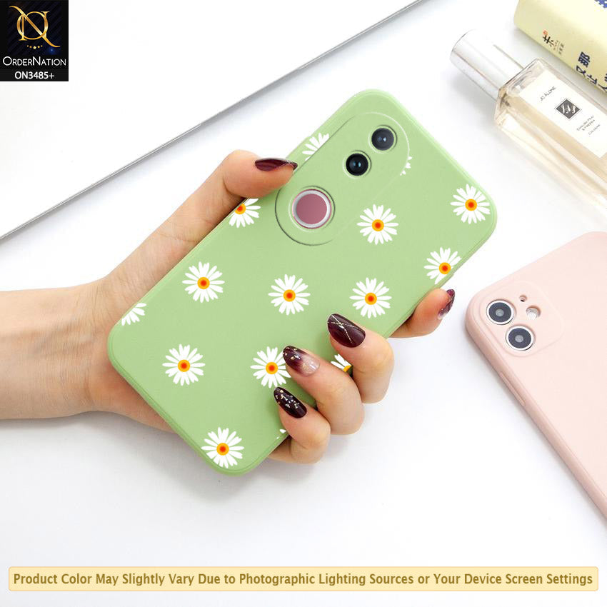 Vivo V50 Cover - ONation Daisy Series - HQ Liquid Silicone Elegant Colors Camera Protection Soft Case