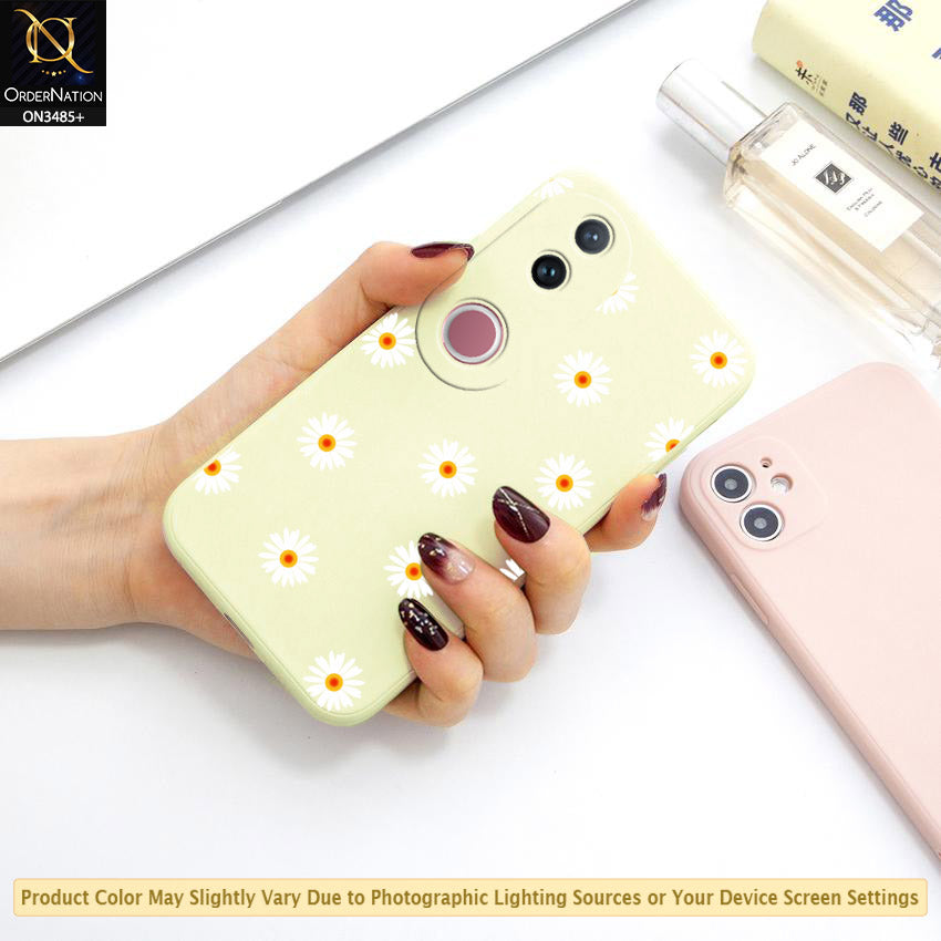 Vivo V50 Cover - ONation Daisy Series - HQ Liquid Silicone Elegant Colors Camera Protection Soft Case