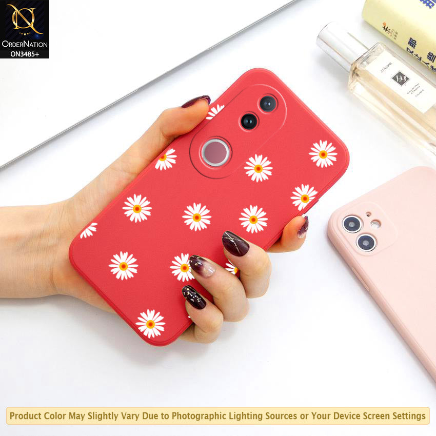Vivo V50 Cover - ONation Daisy Series - HQ Liquid Silicone Elegant Colors Camera Protection Soft Case