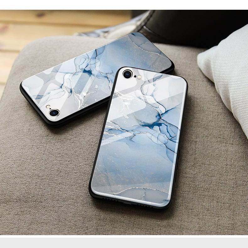 iPhone 13 Cover- Mystic Marble Series - HQ Ultra Shine Premium Infinity Glass Soft Silicon Borders Case