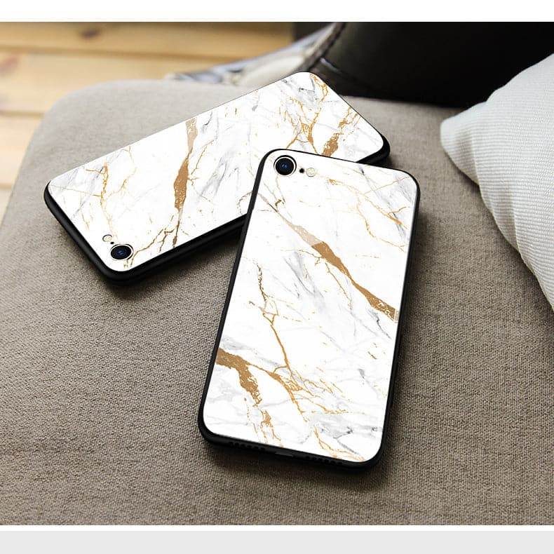 iPhone 13 Cover - Mystic Marble Series - HQ Ultra Shine Premium Infinity Glass Soft Silicon Borders Case