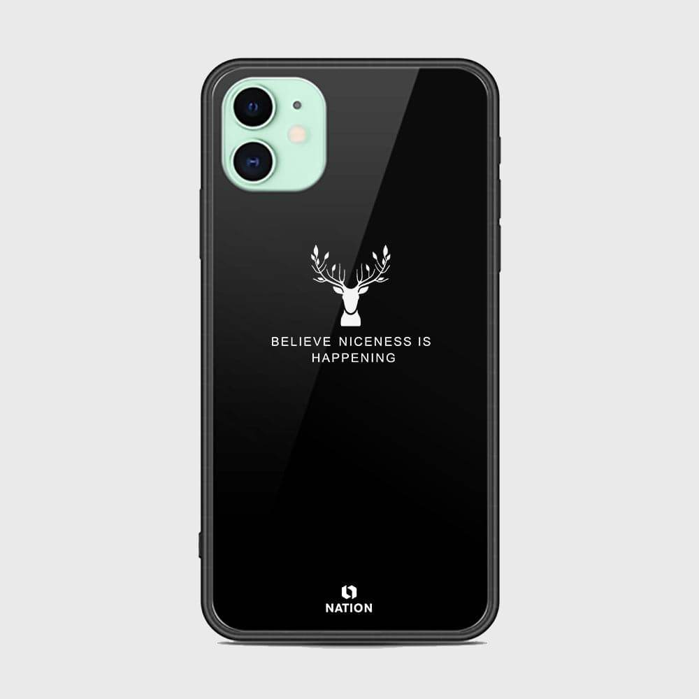 iPhone 11 Cover- Nice Series - D20 - HQ Ultra Shine Premium Infinity Glass Soft Silicon Borders Case ( Fast Delivery ) Design8