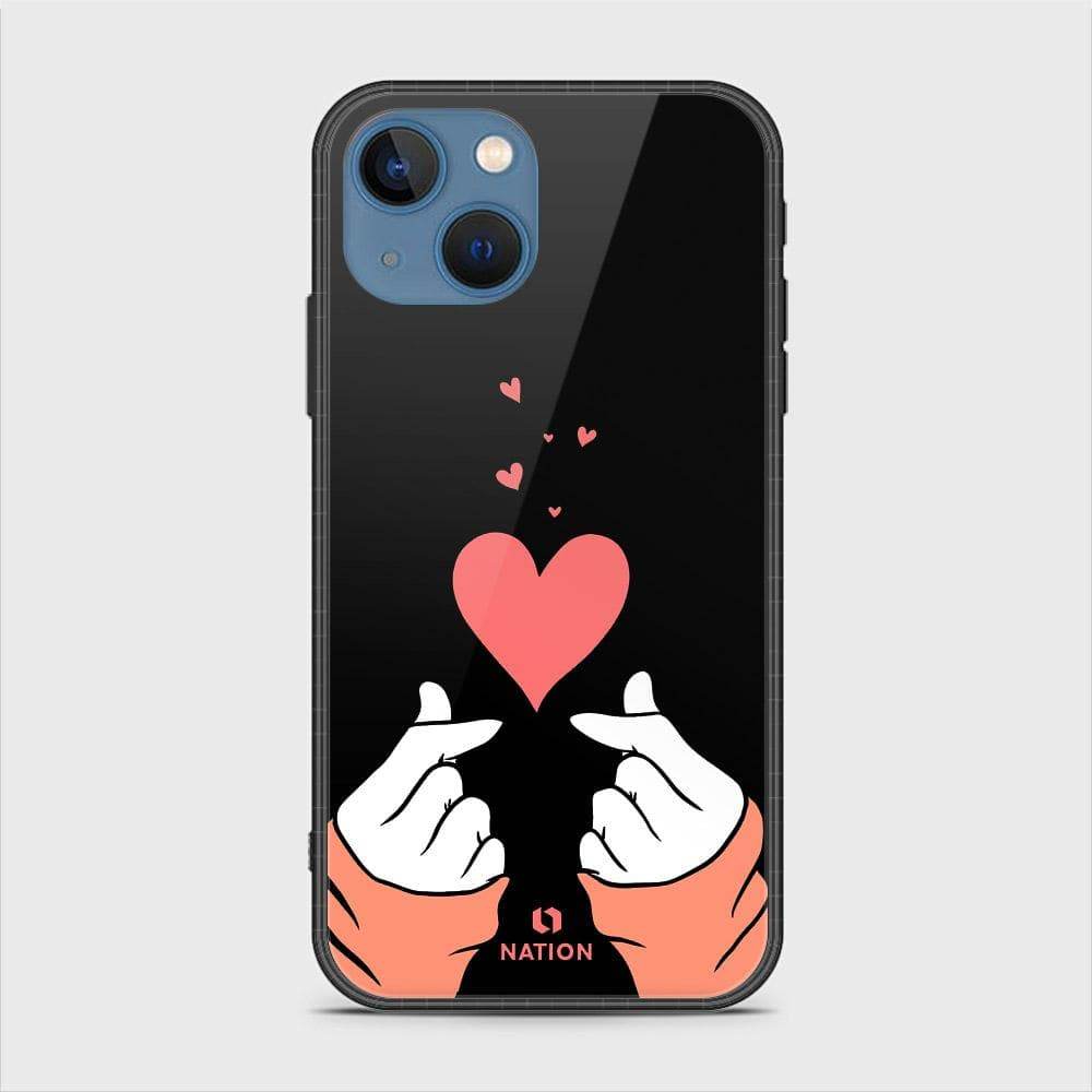 iPhone 13 Cover - Onation Heart Series - HQ Ultra Shine Premium Infinity Glass Soft Silicon Borders Case Design7