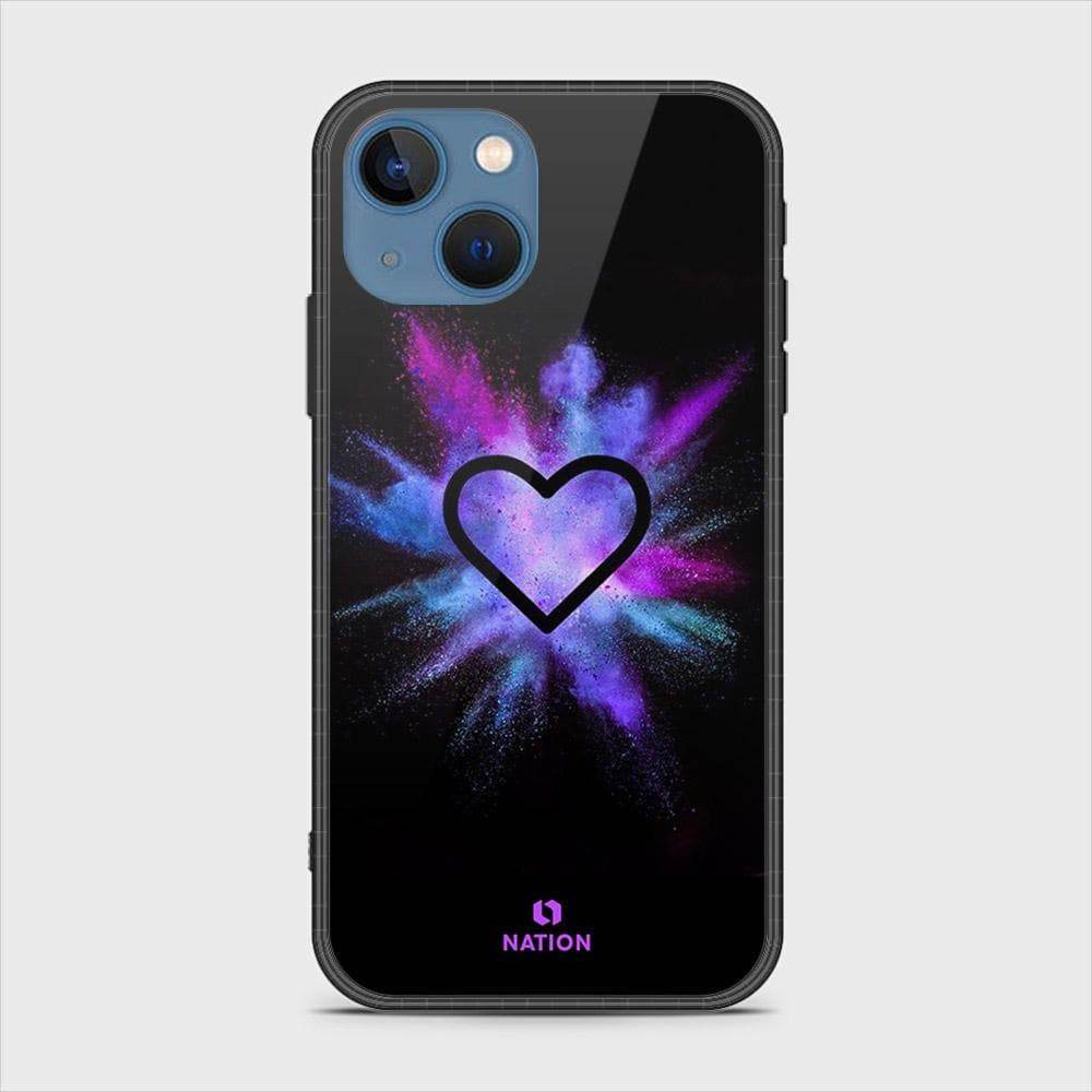 iPhone 13 Cover - Onation Heart Series - HQ Ultra Shine Premium Infinity Glass Soft Silicon Borders Case Design8