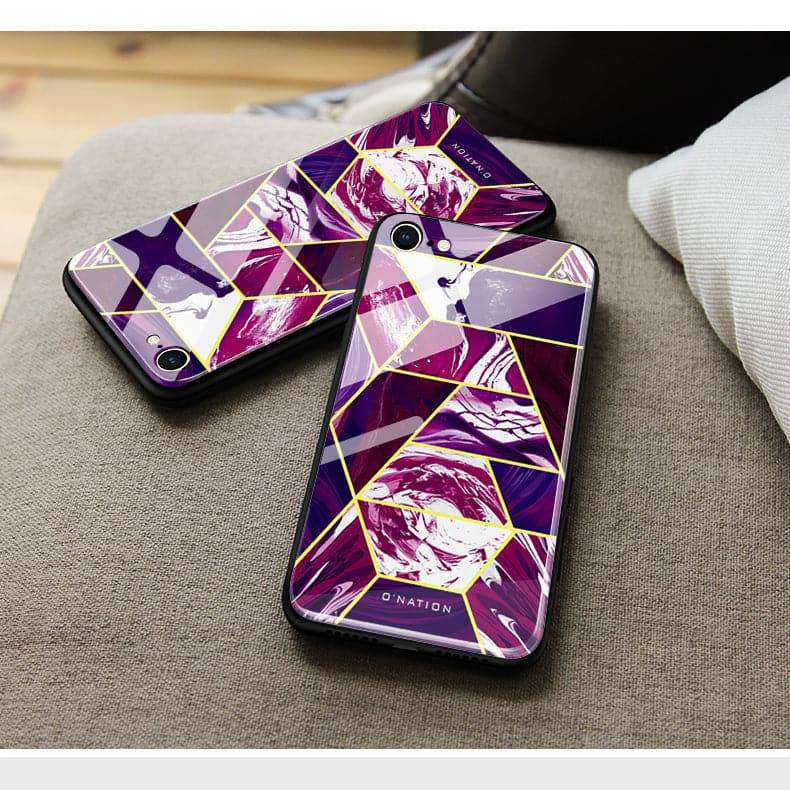 iPhone 13 Cover - O'Nation Shades of Marble Series - HQ Ultra Shine Premium Infinity Glass Soft Silicon Borders Case - Futurestore.pk