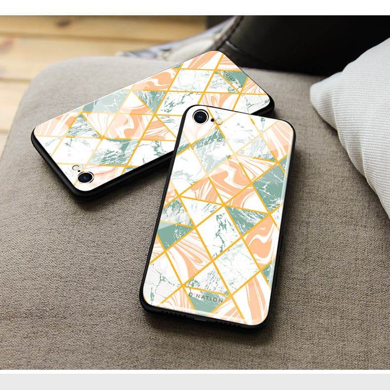 iPhone 13 Cover - O'Nation Shades of Marble Series - HQ Ultra Shine Premium Infinity Glass Soft Silicon Borders Case - Futurestore.pk