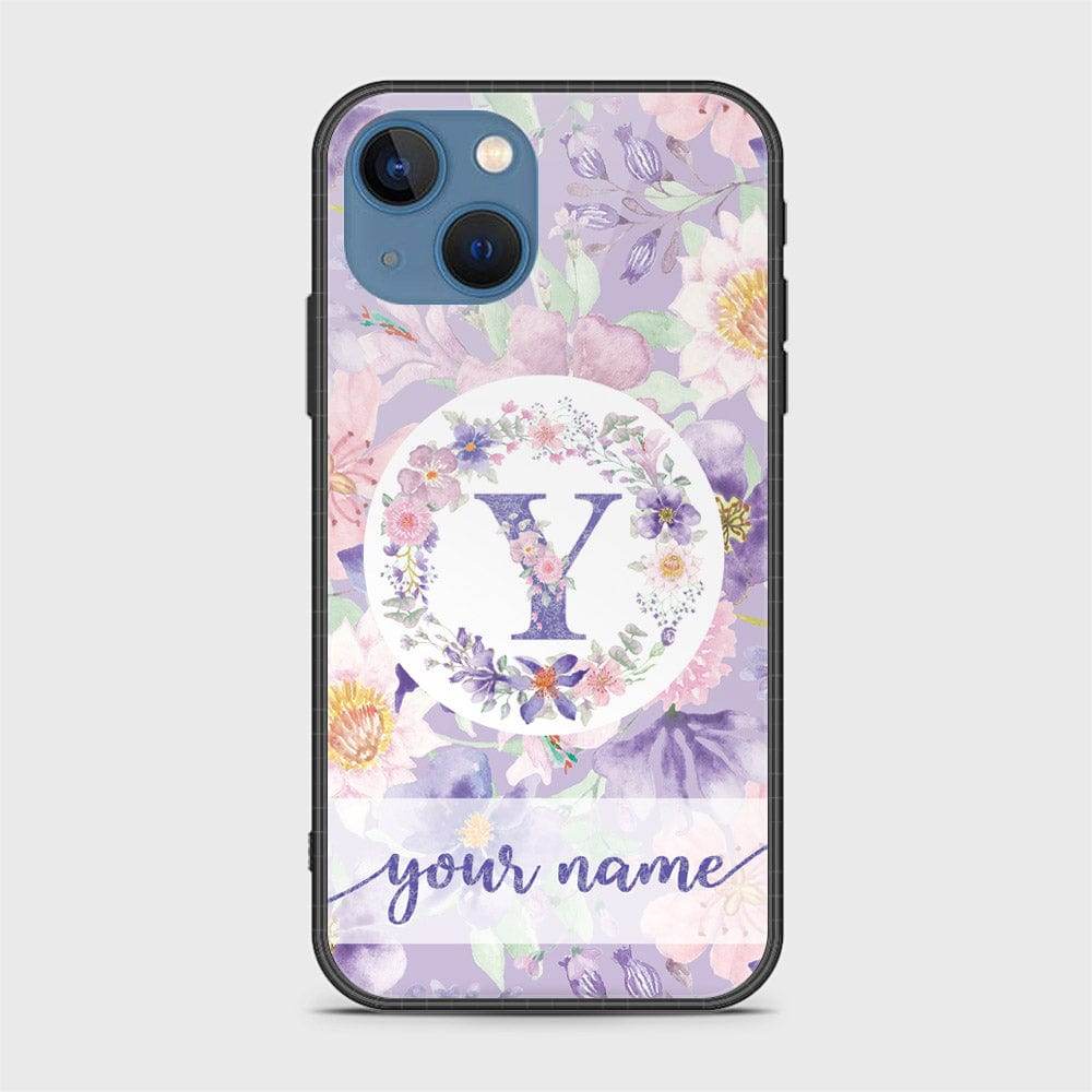 iPhone 13 Cover - Personalized Alphabet Series - HQ Ultra Shine Premium Infinity Glass Soft Silicon Borders Case Design3
