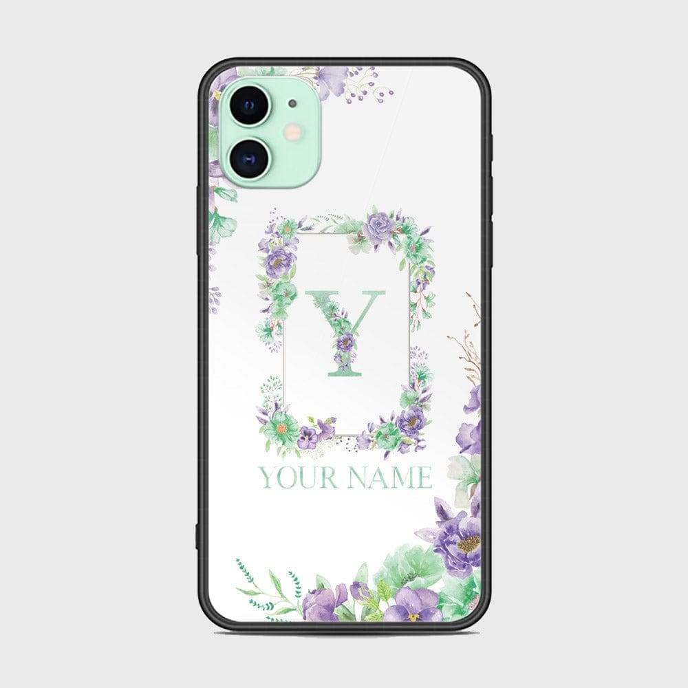 iPhone 11 Cover -Personalized Alphabet Series - HQ Ultra Shine Premium Infinity Glass Soft Silicon Borders Case Rounded Corner Style Design6