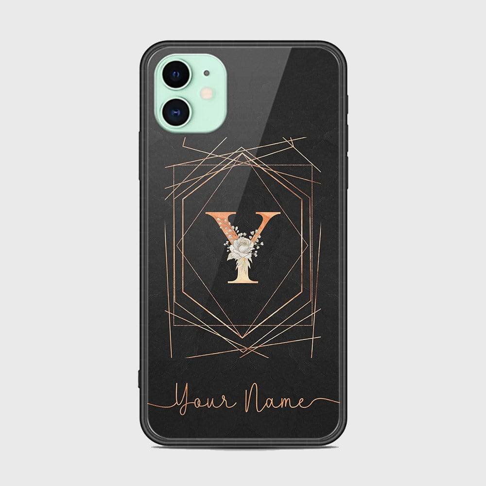 iPhone 11 Cover -Personalized Alphabet Series - HQ Ultra Shine Premium Infinity Glass Soft Silicon Borders Case Rounded Corner Style Design7