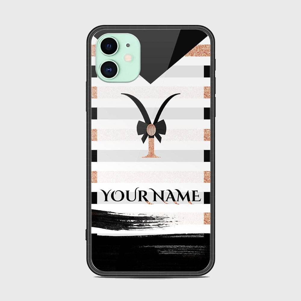 iPhone 11 Cover -Personalized Alphabet Series - HQ Ultra Shine Premium Infinity Glass Soft Silicon Borders Case Rounded Corner Style Design8
