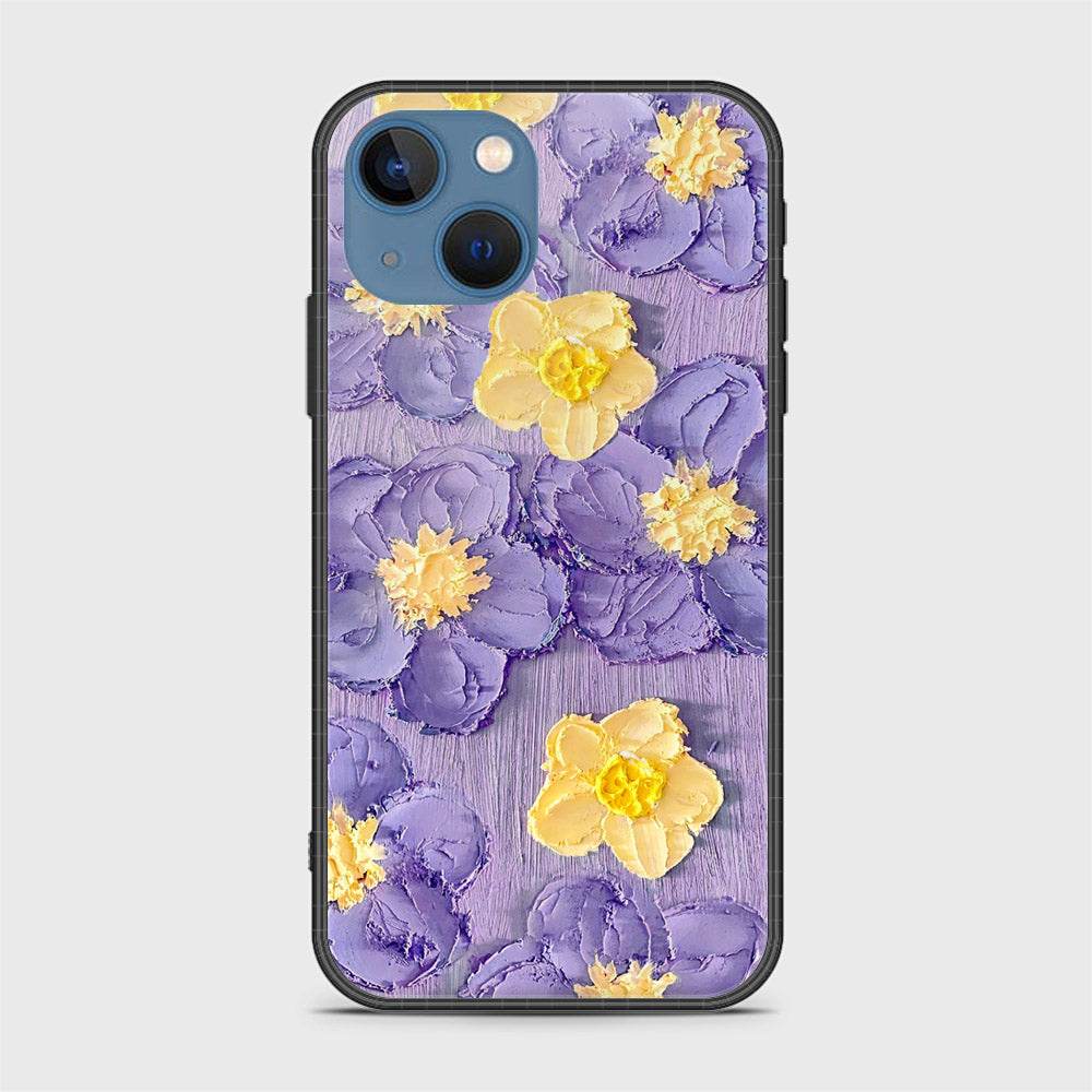 iPhone 13 Cover - Floral Series - Design 8 - Pink & Yellow - HQ Ultra Shine Premium Infinity Glass Soft Silicon Borders Case - Futurestore.pk