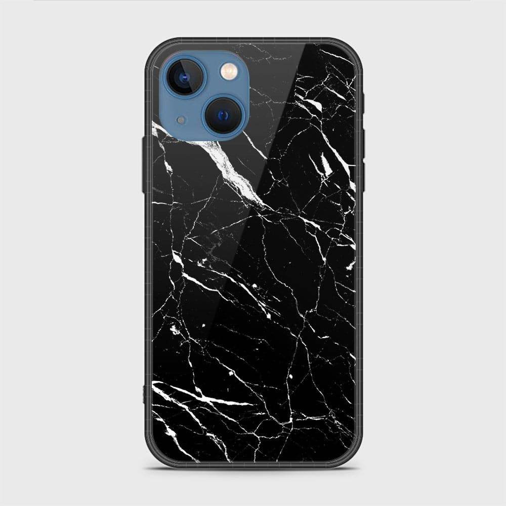 iPhone 13 Cover - Black Marble Series - HQ Ultra Shine Premium Infinity Glass Soft Silicon Borders Case Rounded Corner Style Design2